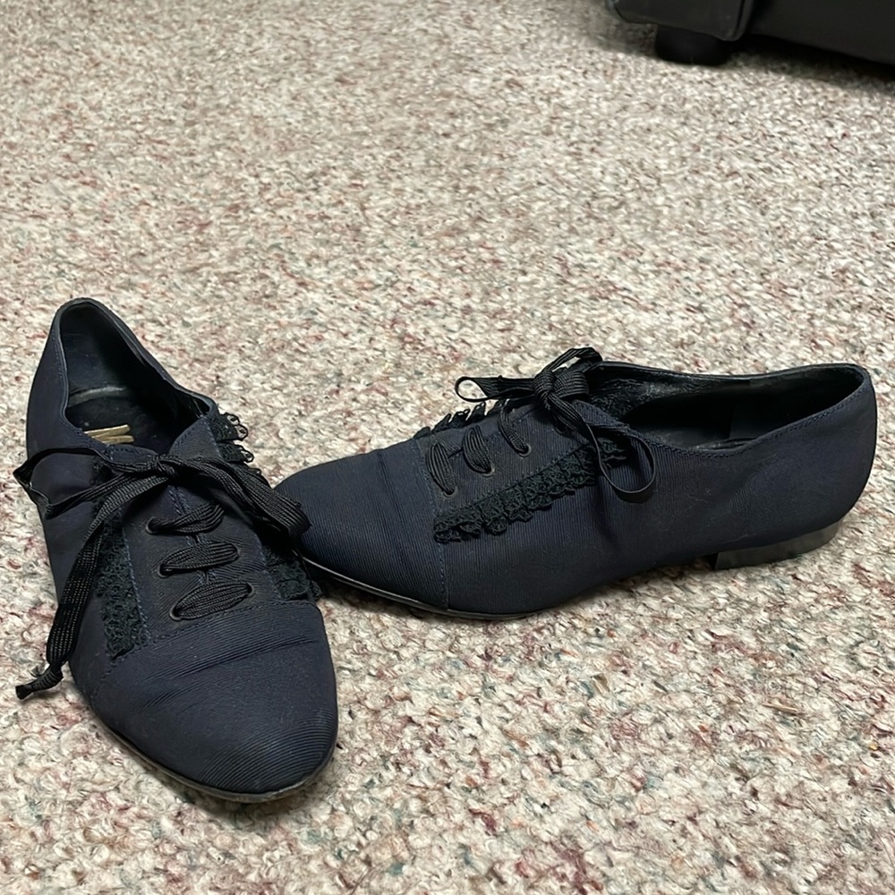Moschino lace accent flat lace fasten shoes